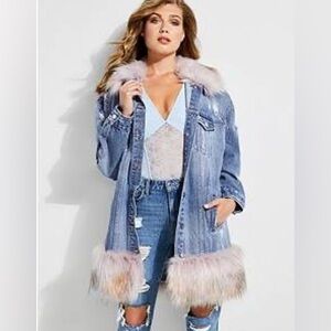 GUESS Faux Fur Denim coat
